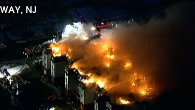 Firefighters Battle Blaze in New Jersey
