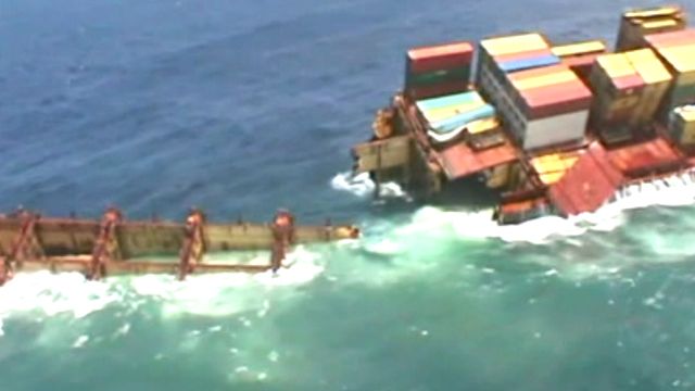 Stricken Cargo Ship Breaks Apart