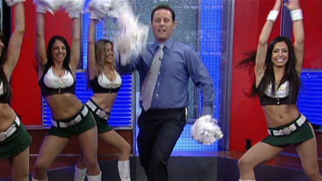 Kilmeade Dances with Jets Cheerleaders 