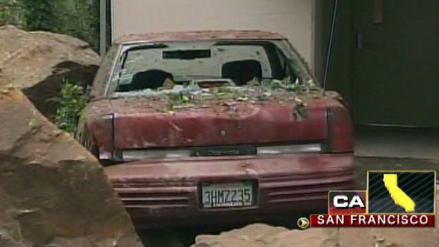Across America: Rock slide crushes car in San Francisco