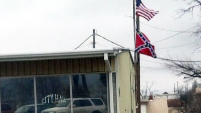 Confederate Flag Flies Over City Hall