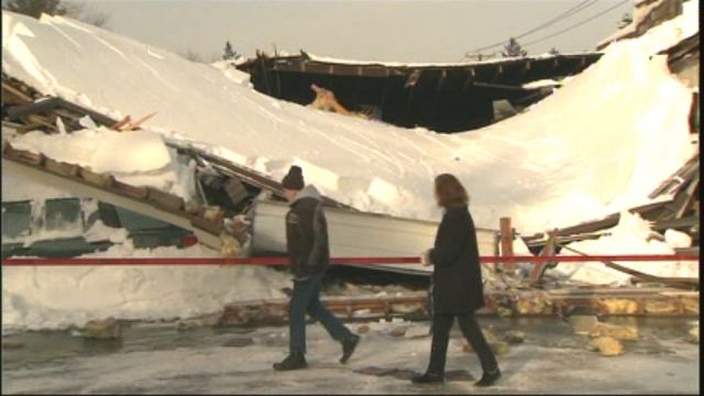 Shop Crushed Under Snow