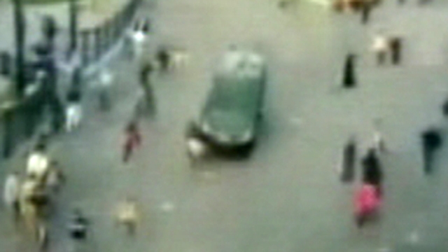 Security Van Runs Down Egyptian Protesters