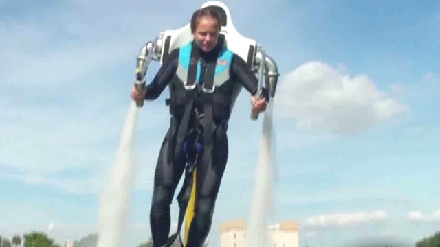 Inventor's Water-Powered Jet Pack