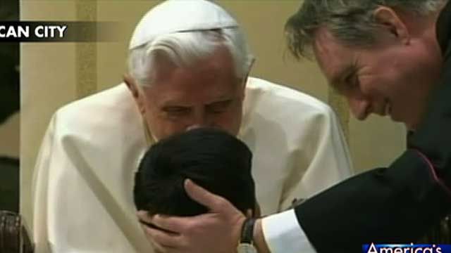 Boy Gets by Security to See Pope