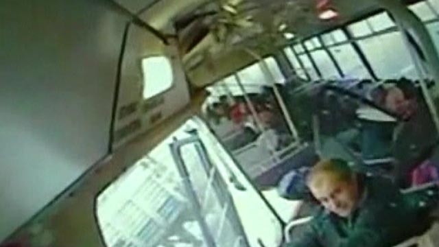 Violent Bus Collision Caught on Tape