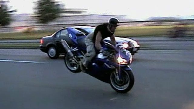 Stunt biker learns painful lesson