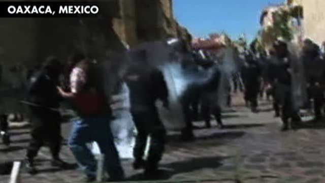 Mexican Police Fire Tear Gas