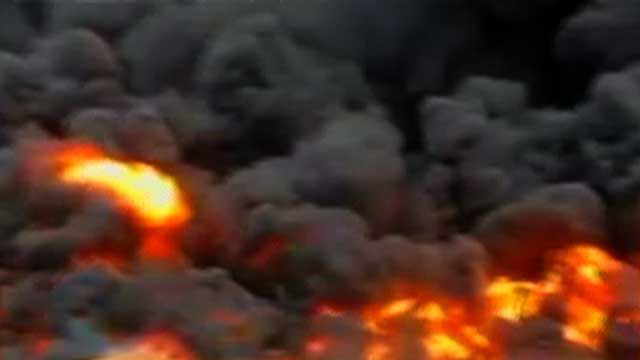 Syrian Oil Pipeline Burns