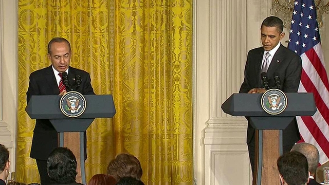 Presidents Obama, Calderon Hold Press Conference 