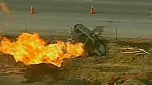 Car Bursts Into Flames On Road