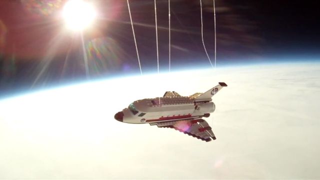 Lego space shuttle launched into orbit
