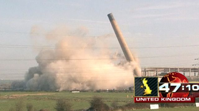Around the World: Power plant demolished near London