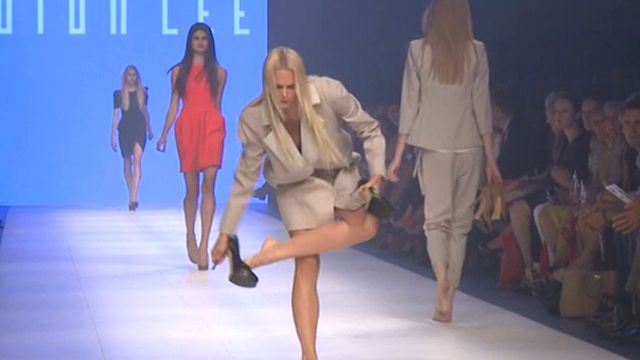 Bizarre runway revolt during Aussie fashion show