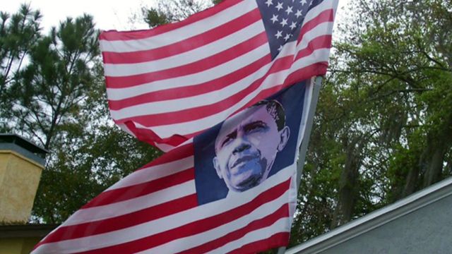 American flag with President Obama's image sparks outrage