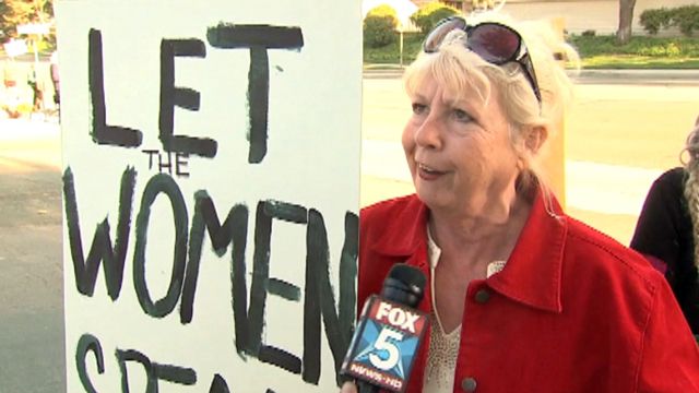 Women's rights group protests Rep. Darrell Issa fundraiser