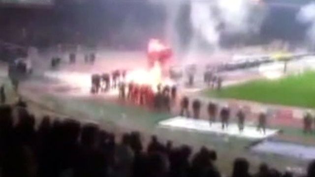 Around the World: Soccer fans trash stadium in Greece