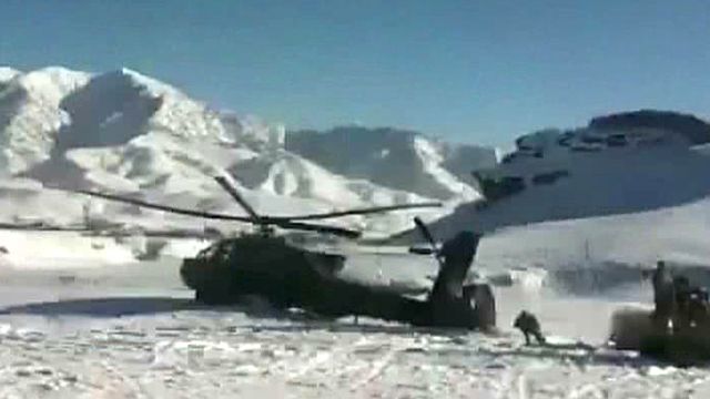 Crazy chopper crash in Afghanistan