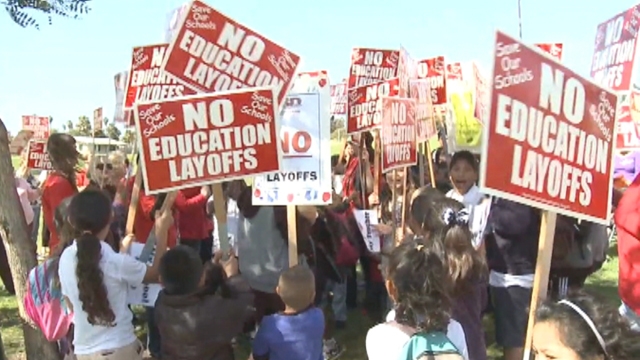 Protests Against Mass Teacher Layoffs in California