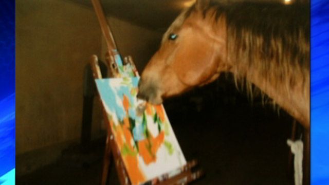 Horse Paints Abstract Artwork