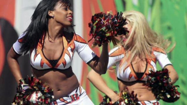 Bengals cheerleaders divided by breast implants?
