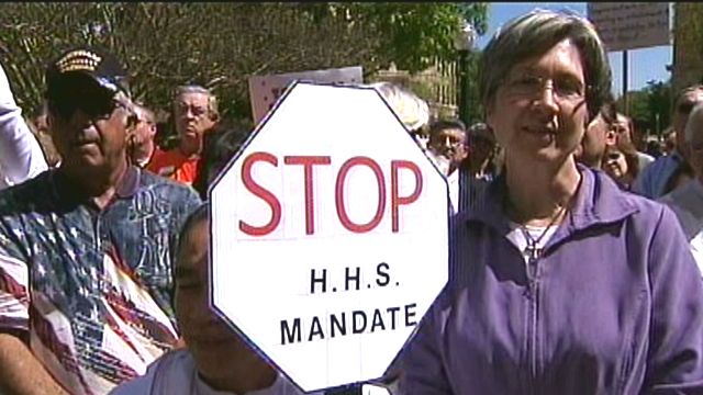 Angry protesters rally against Federal contraception mandate