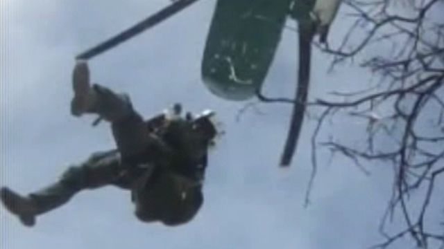 Mountain rescue caught on first responder's helmet cam