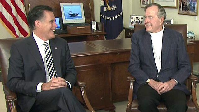 George H.W. Bush endorses Mitt Romney