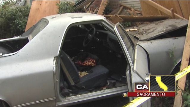 Across America: Car plows through California home