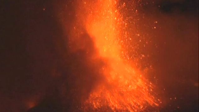 Volcano spews molten lava in Italy