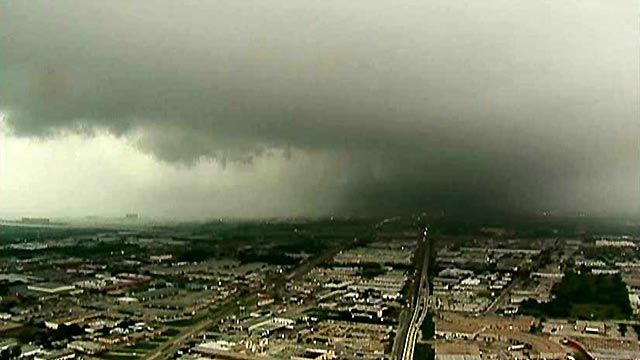 Reports of large tornadoes, severe damage in Texas