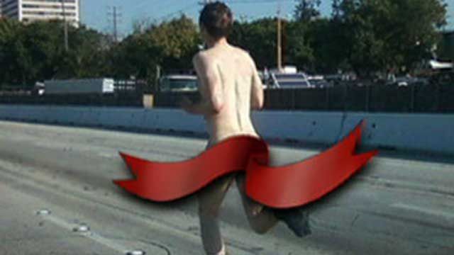 Naked Man on Freeway in L.A.