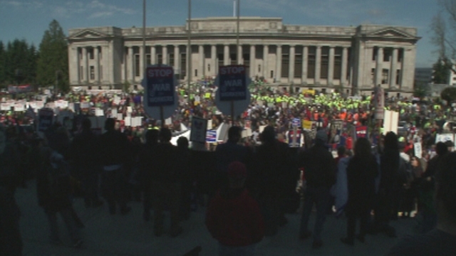 Thousands Protest Budget In Washington State 