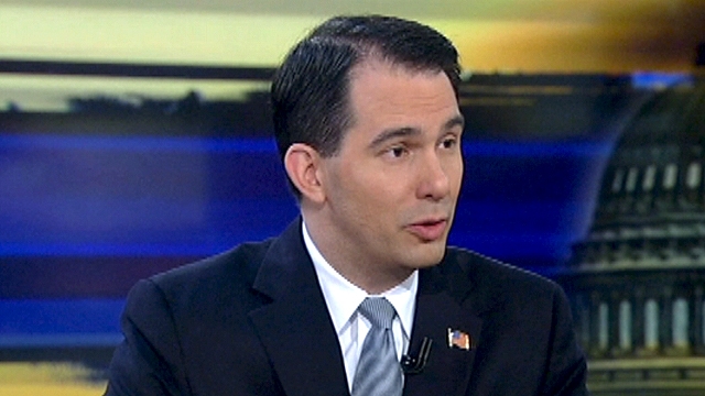 Gov. Walker Defends Union Battle on Capitol Hill