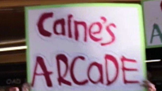 9-year-old builds arcade out of cardboard