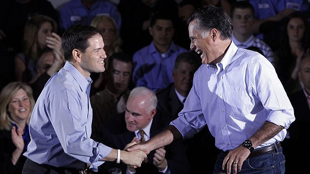 Marco Rubio stumps with Mitt Romney