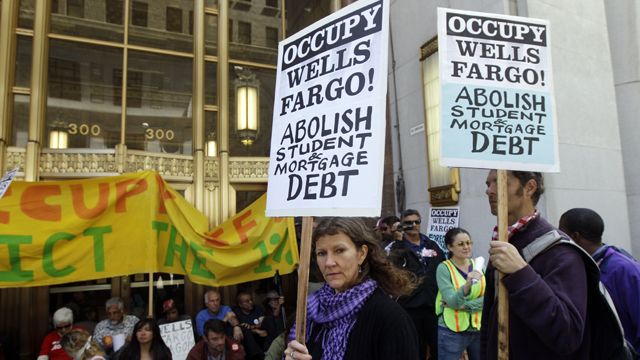 'Occupy' protesters target Wells Fargo in San Francisco