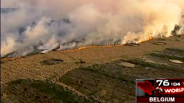 Around the World: Belgian Firefighters Battle Huge Blaze