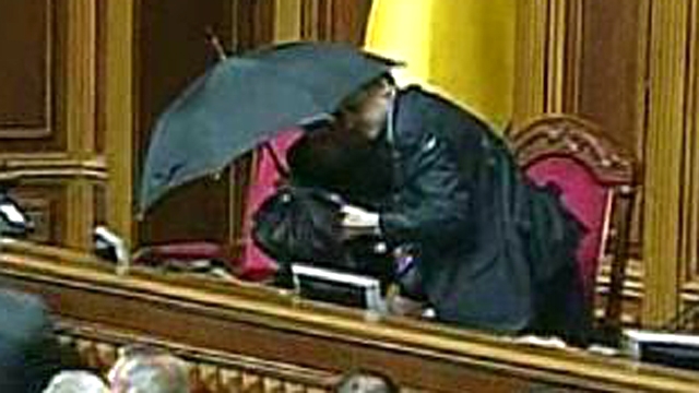 Chaos Breaks Out at Ukraine Parliament