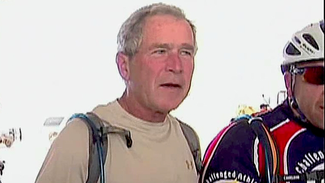 George W. Bush Bikes with Wounded Warriors