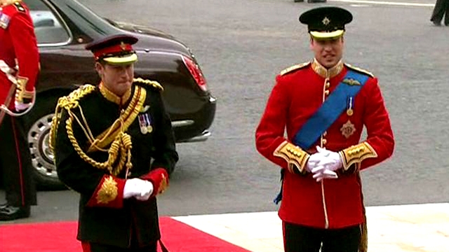 Princes William and Harry Arrive at Westminster Abbey
