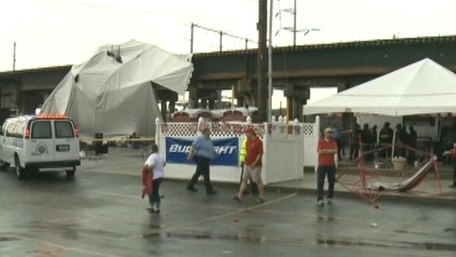 Tent collapse blamed on high winds