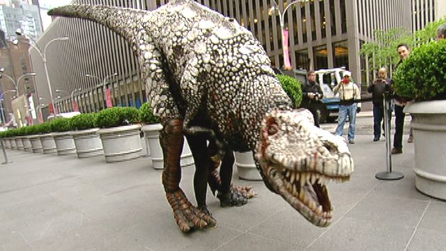 15-foot T-Rex crashes 'Fox & Friends'
