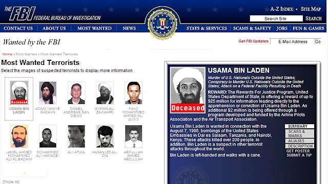 Open Spot on FBI's Most-Wanted List