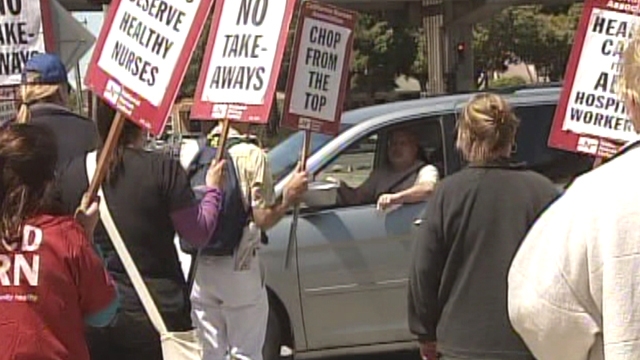 Angry Confrontation at California Nurse Strike