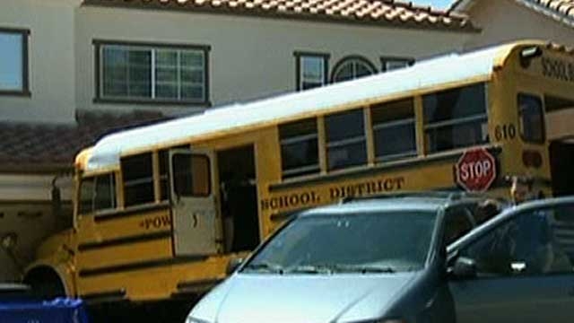 School Bus Crashes into Home in CA