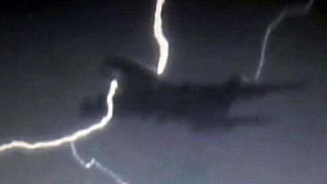Video Appears to Show Lightning Striking Plane