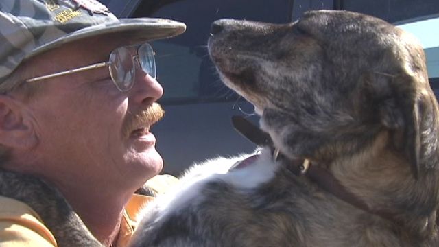 Homeless man reunited with dog