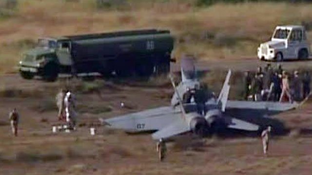 Across America: Fighter Jet Slides Off Runway