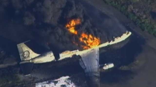 Boeing Military Tanker Bursts into Flames